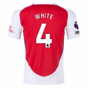 adidas Arsenal Authentic Ben White Home Jersey w/ EPL   No Room For Racism Patches 24/25 (Better Scarlet/White)