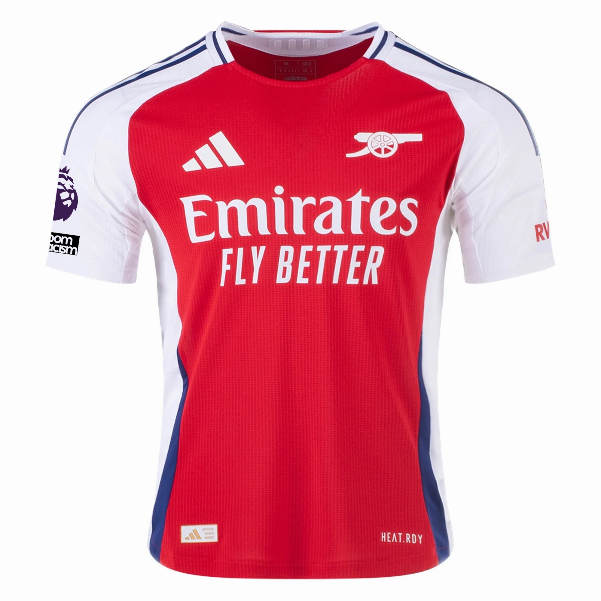 adidas Arsenal Authentic Eddie Nketiah Home Jersey w/ EPL   No Room For Racism Patches 24/25 (Better Scarlet/White)