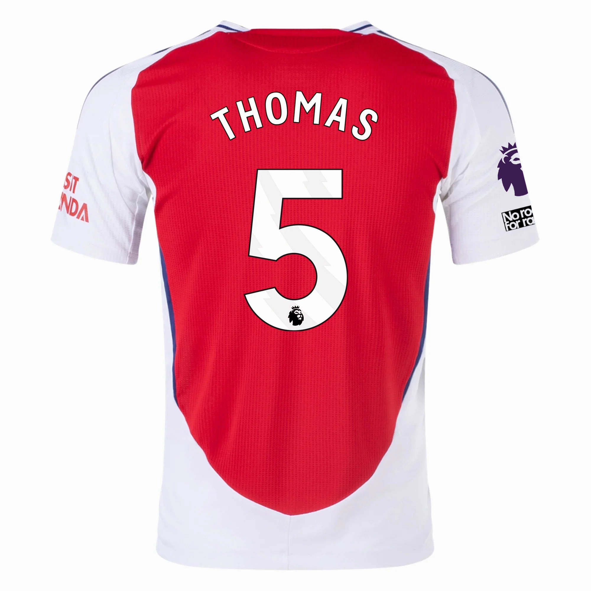 adidas Arsenal Authentic Thomas Partey Home Jersey w/ EPL   No Room For Racism Patches 24/25 (Better Scarlet/White)