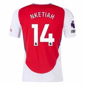 adidas Arsenal Eddie Nketiah Home Jersey w/ EPL   No Room For Racism Patches 24/25 (Better Scarlet/White)