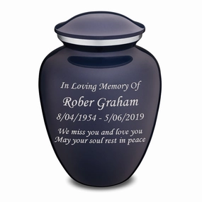 Adult Embrace Cobalt Blue Custom Engraved Cremation Urn