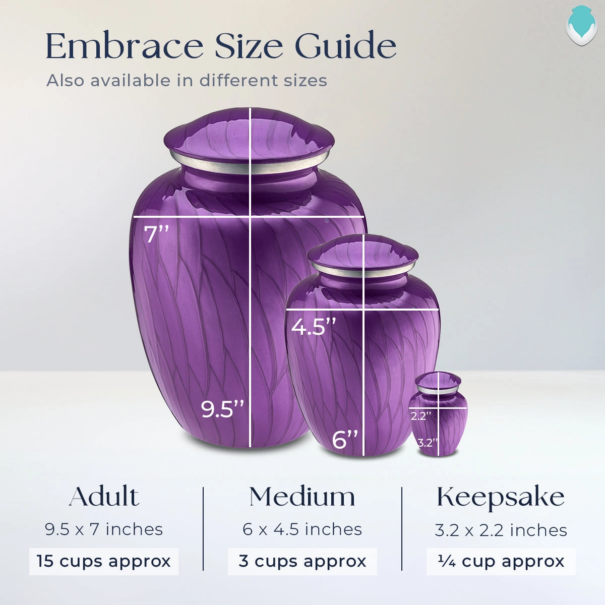 Adult Embrace Pearl Purple Portrait Cremation Urn