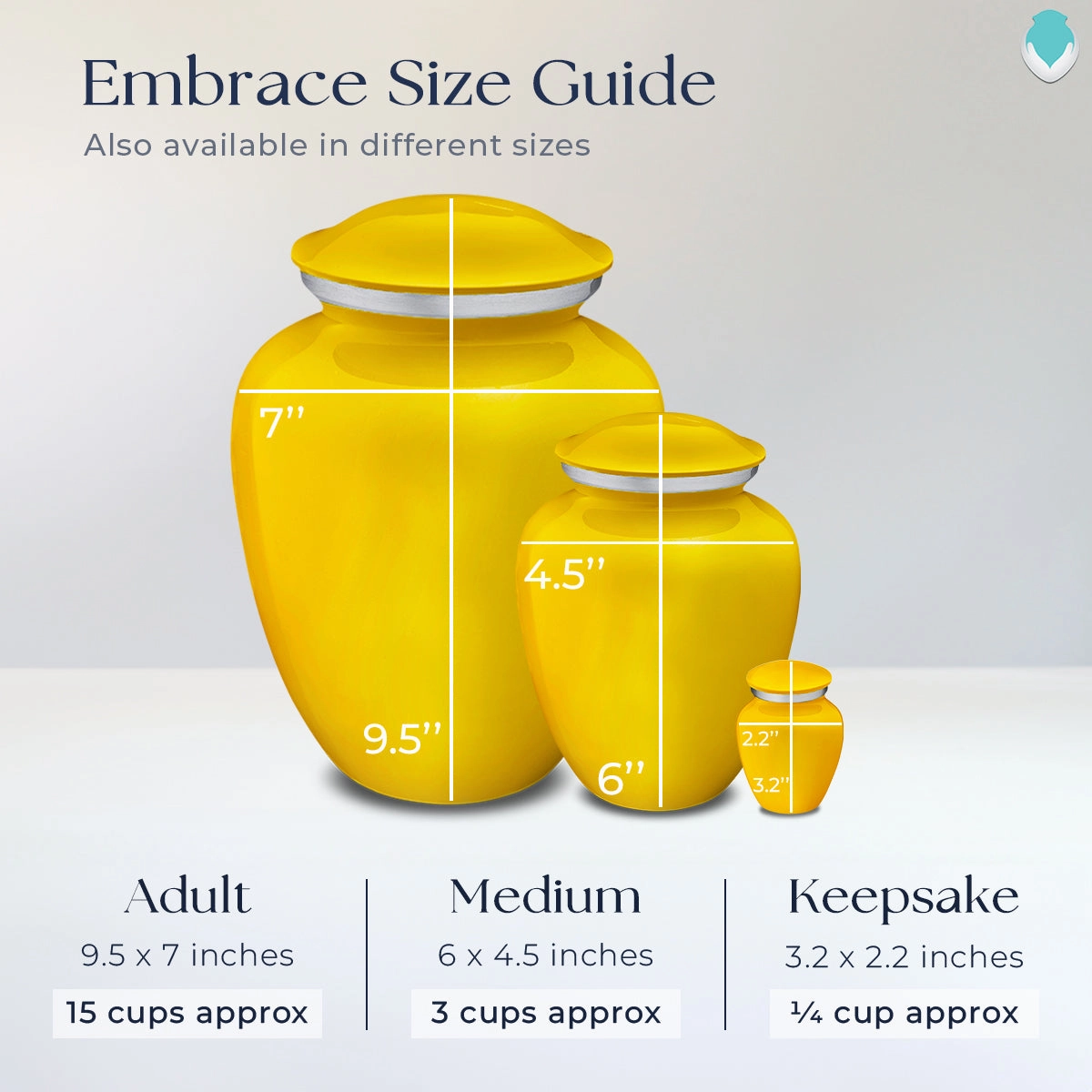 Adult Embrace Yellow Portrait Cremation Urn