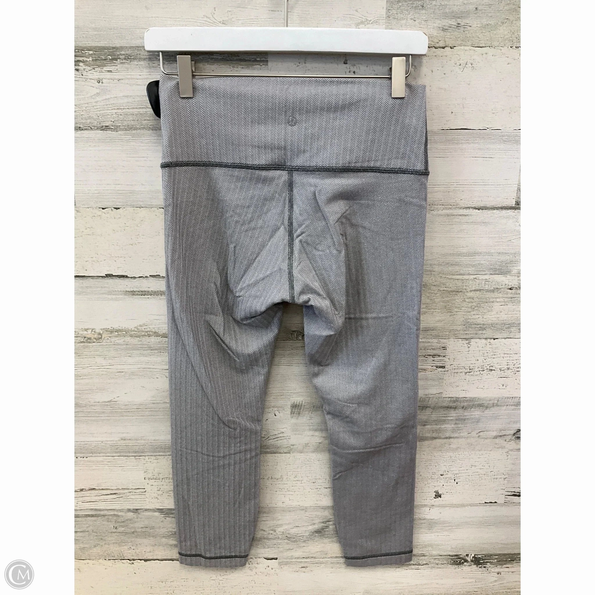 Athletic Leggings By Lululemon In Grey & White, Size: 8