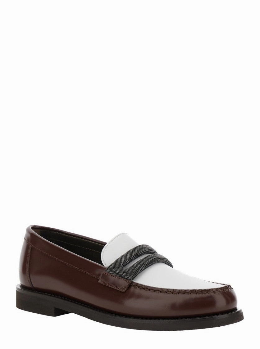 Brown Loafers With Monile Detail
