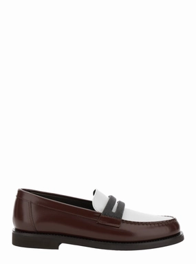 Brown Loafers With Monile Detail