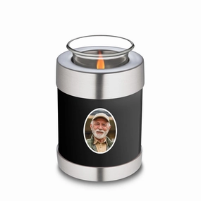 Candle Holder Embrace Black Portrait Cremation Urn