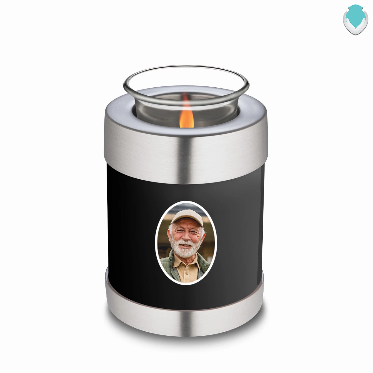 Candle Holder Embrace Black Portrait Cremation Urn