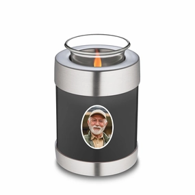 Candle Holder Embrace Charcoal Portrait Cremation Urn