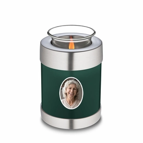 Candle Holder Embrace Green Portrait Cremation Urn