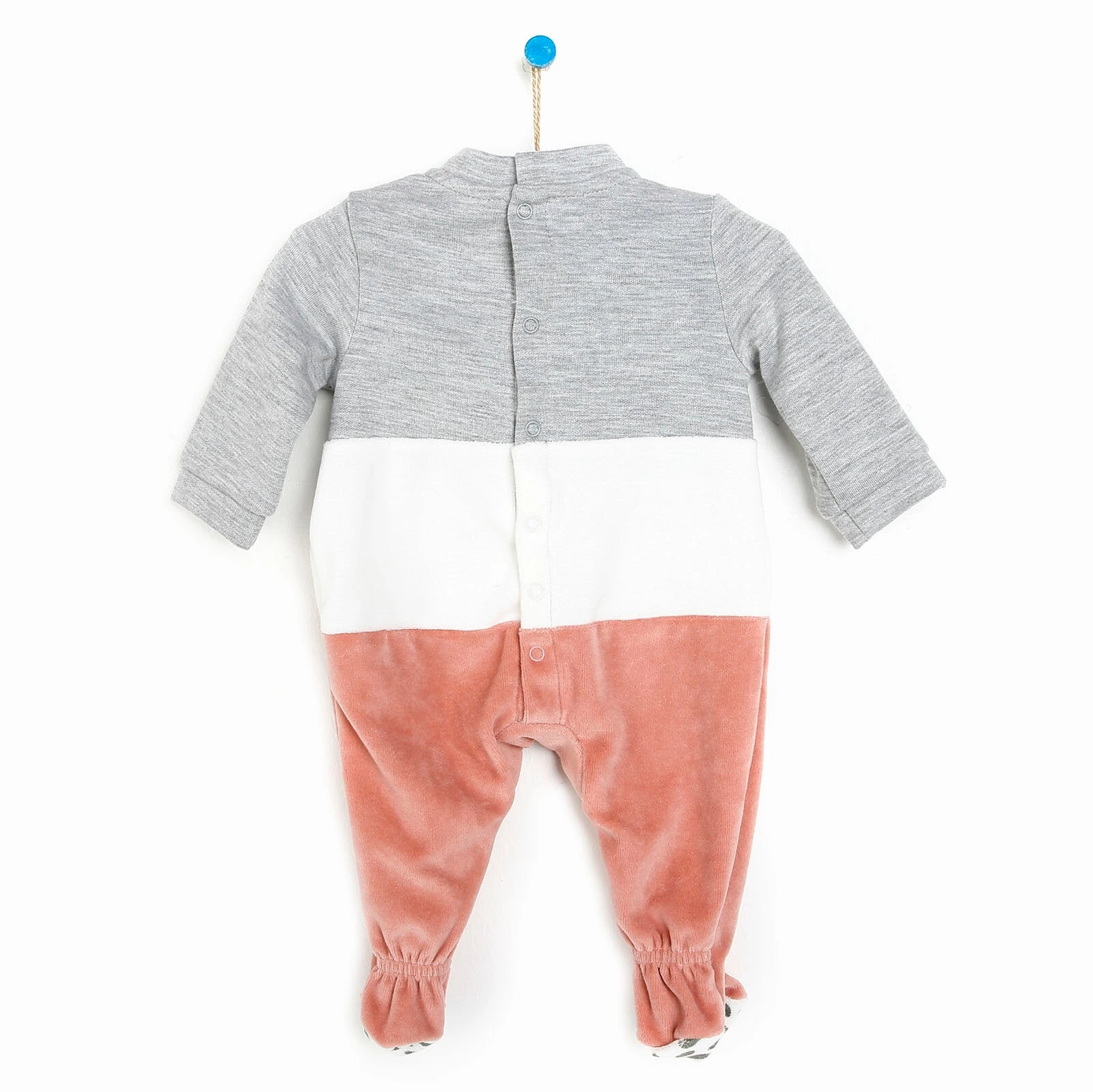 Cassiope Newborn Velvet Footed Jumpsuit - Powder