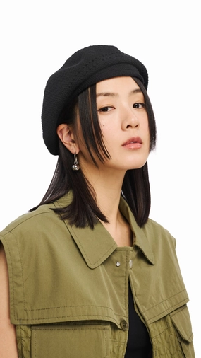 Cotton Beret With Brim