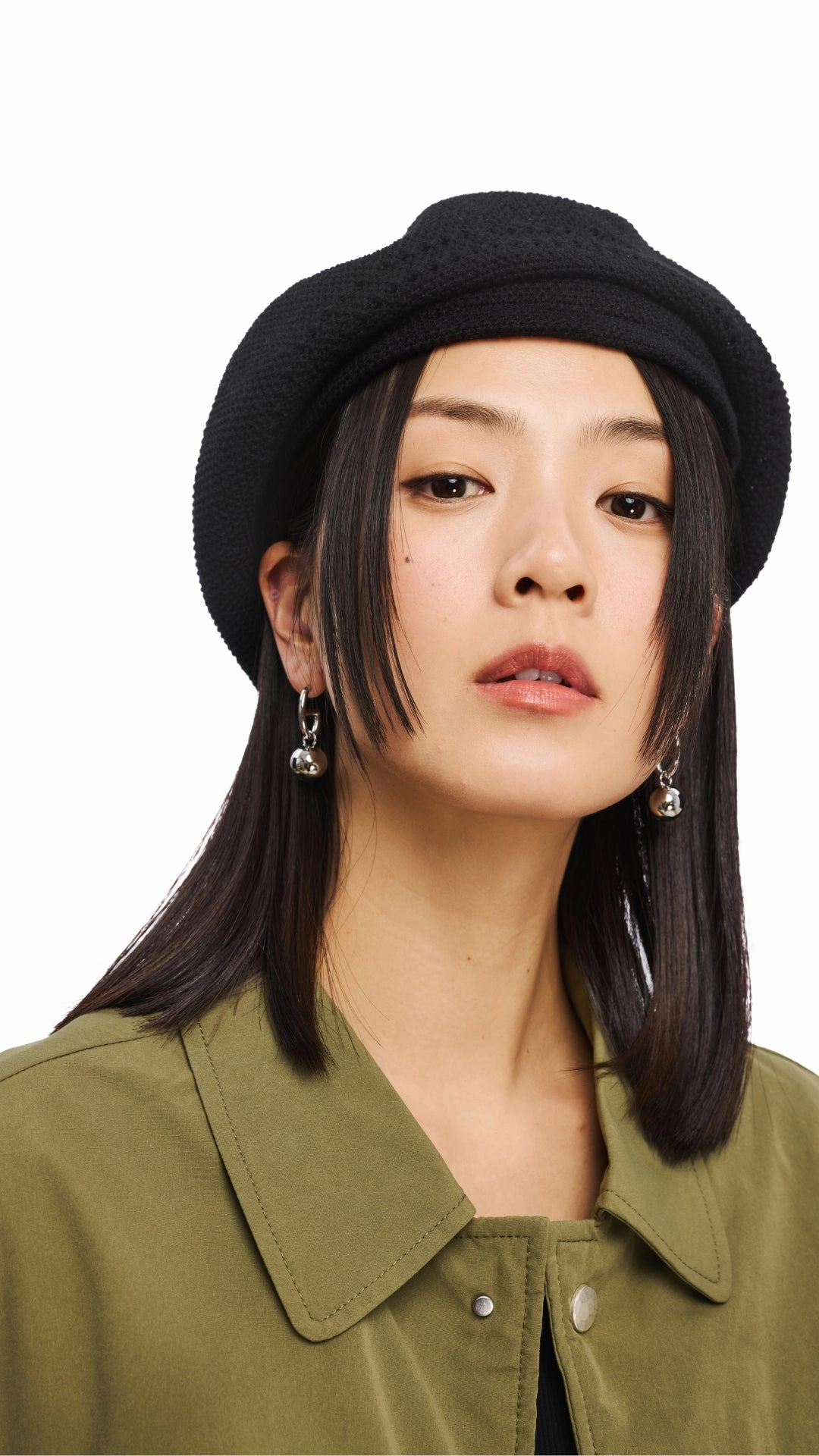 Cotton Beret With Brim