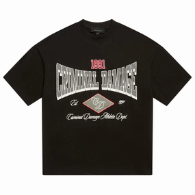 Criminal Damage Athletic Tee - Black/Red