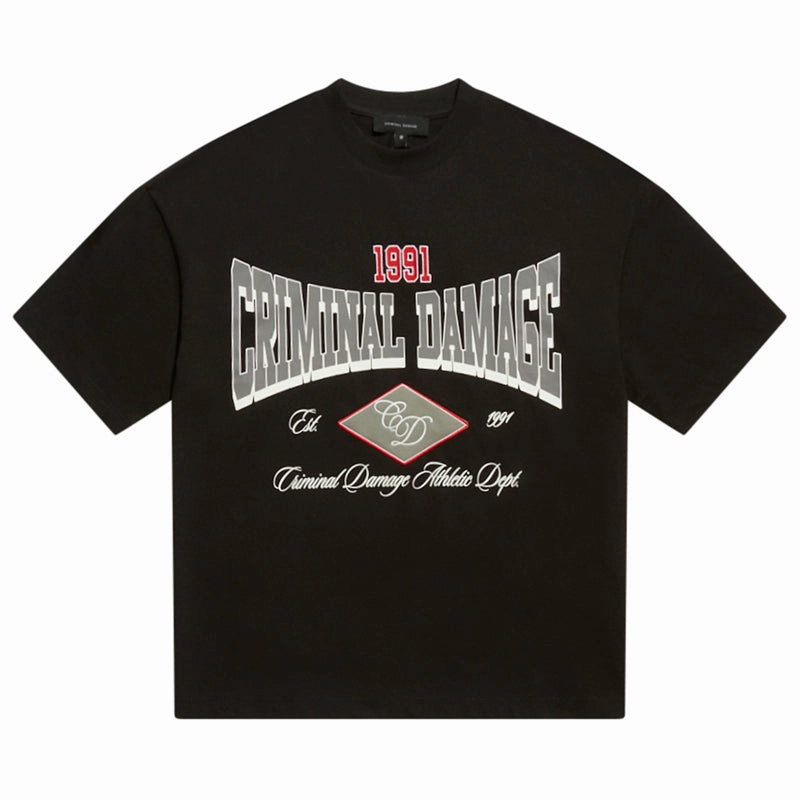Criminal Damage Athletic Tee - Black/Red
