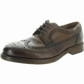 ELLIS Mens Perforated Leather Derby Shoes