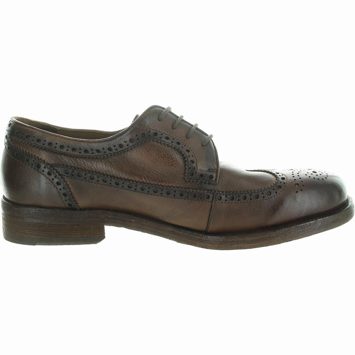 ELLIS Mens Perforated Leather Derby Shoes