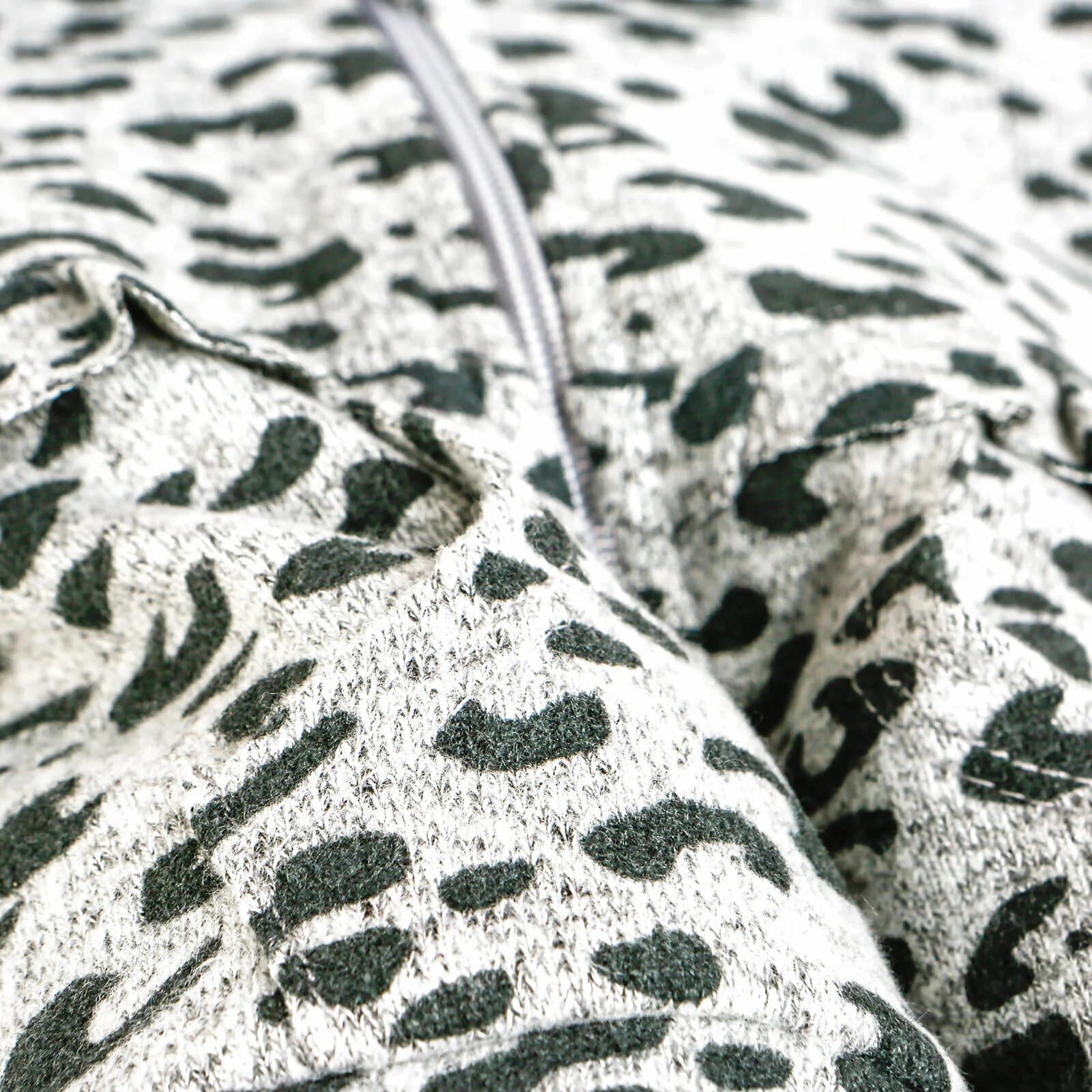 For My Baby Newborn Leopard Sweatshirt - Grey Melange