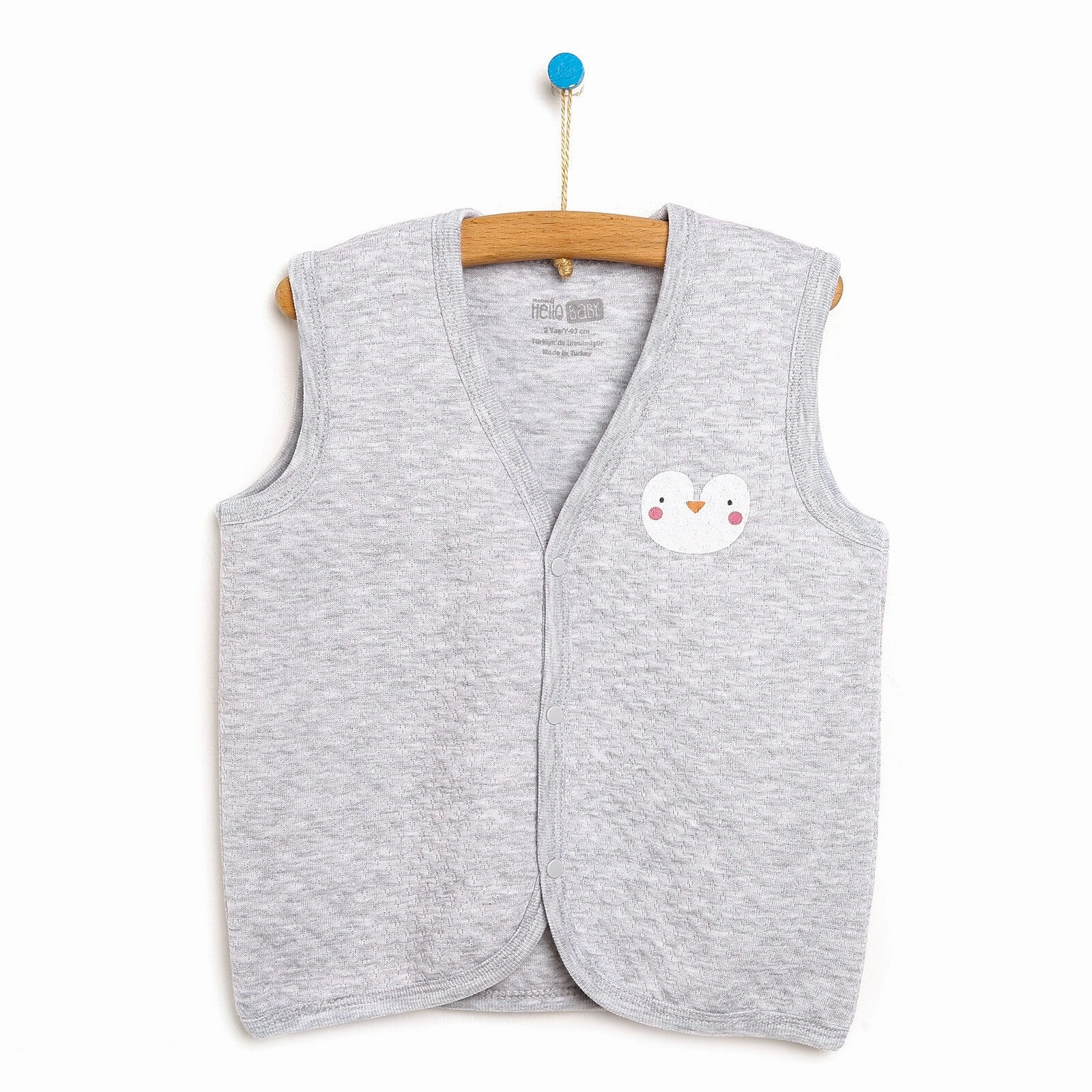 HelloBaby Basic Baby Boy Quilted Vest - Grey Melange