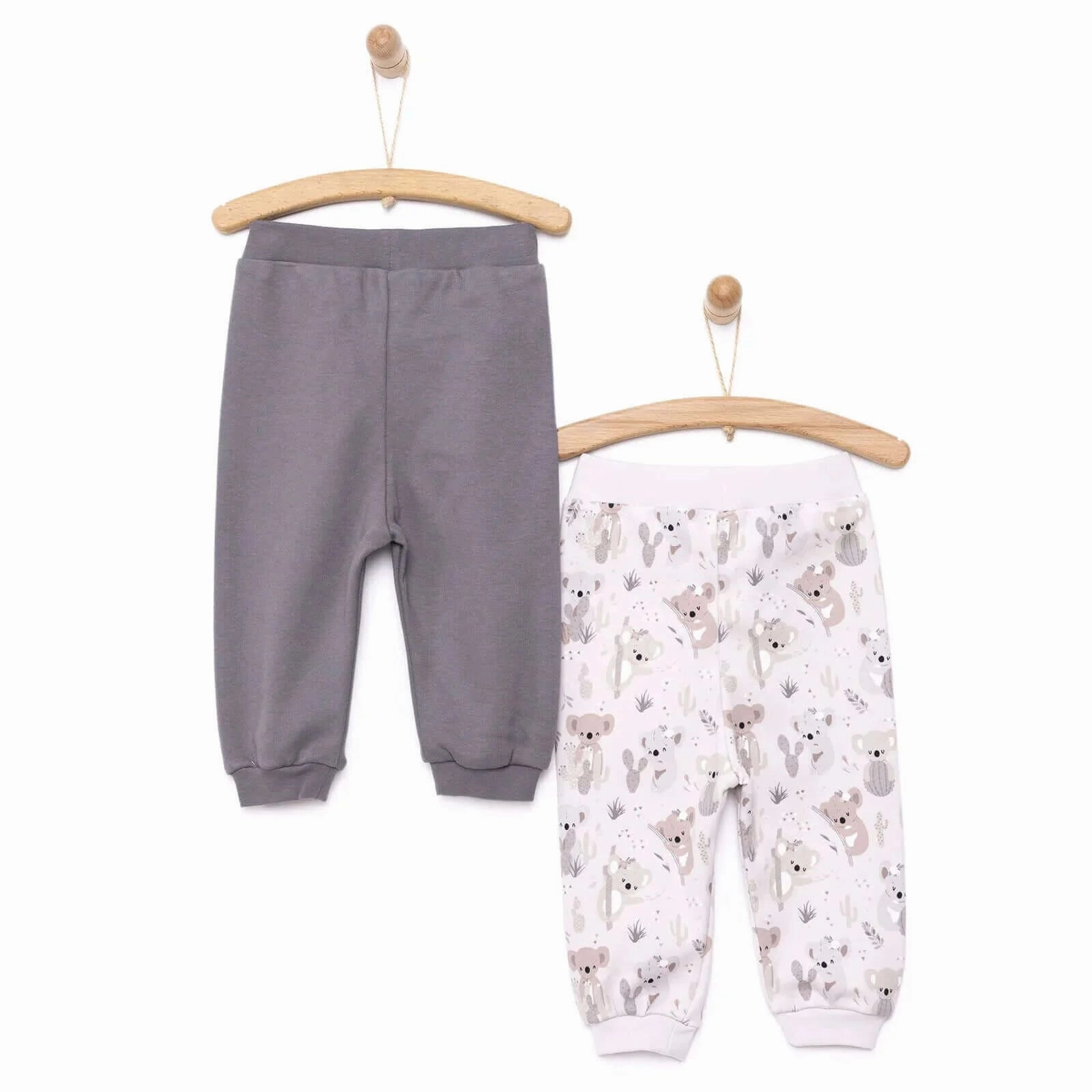 HelloBaby Basic Koala Pattern Booties 2 pcs - Anthracite