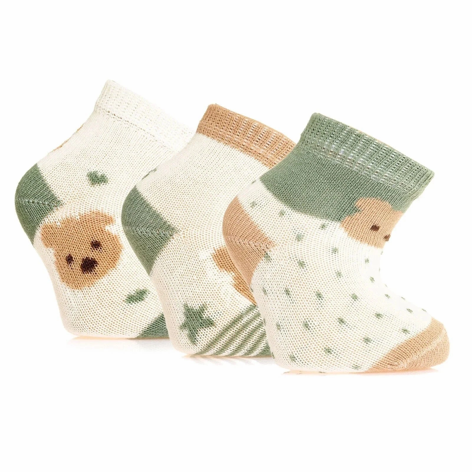 HelloBaby Grip Socks 3 pcs - Green
