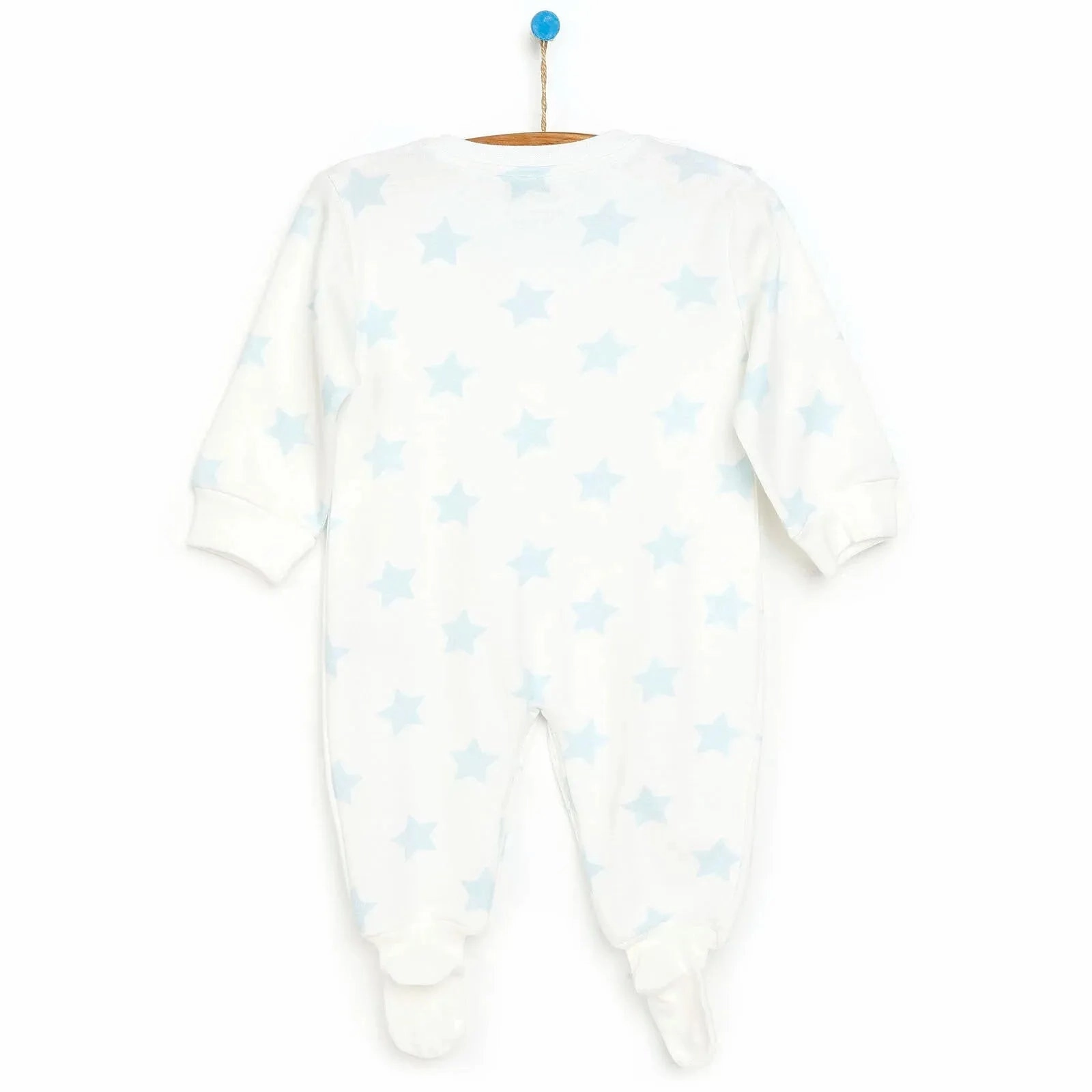 HelloBaby Newborn Baby Boy Footed Jumpsuit - Ecru