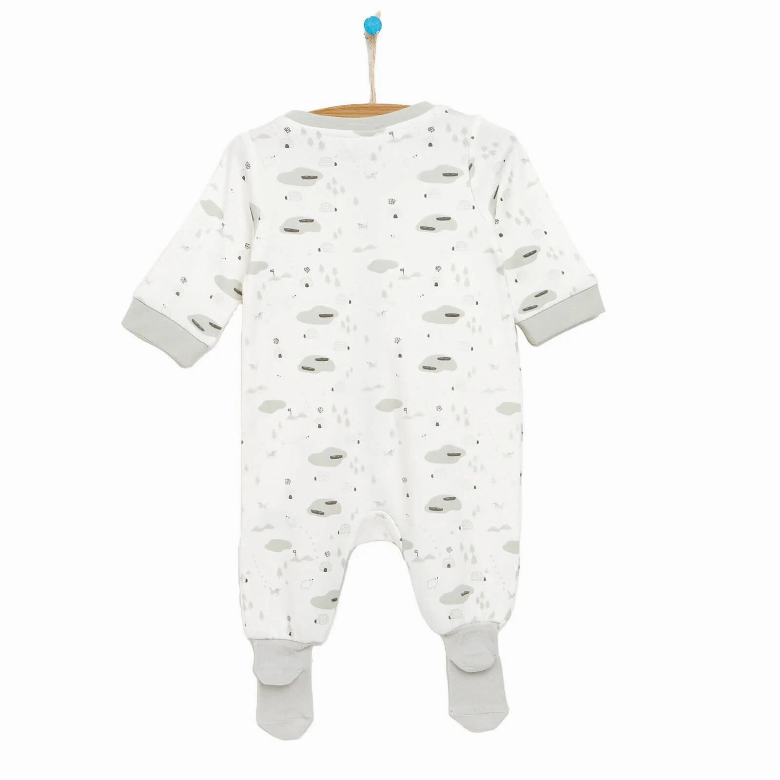 HelloBaby Newborn Baby Boy Footed Jumpsuit - Ecru