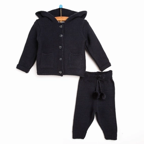 HelloBaby Newborn Knit Cardigan - Bottom - Navy