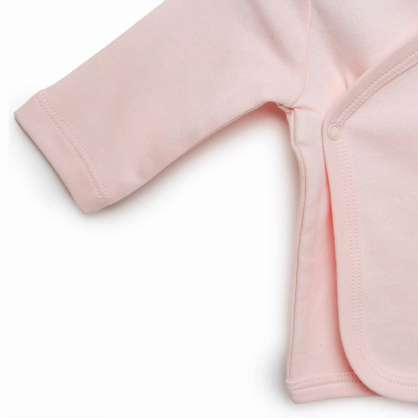HelloBaby Newborn Organic Wrapover Top-Hat-Footed Pant - Pink