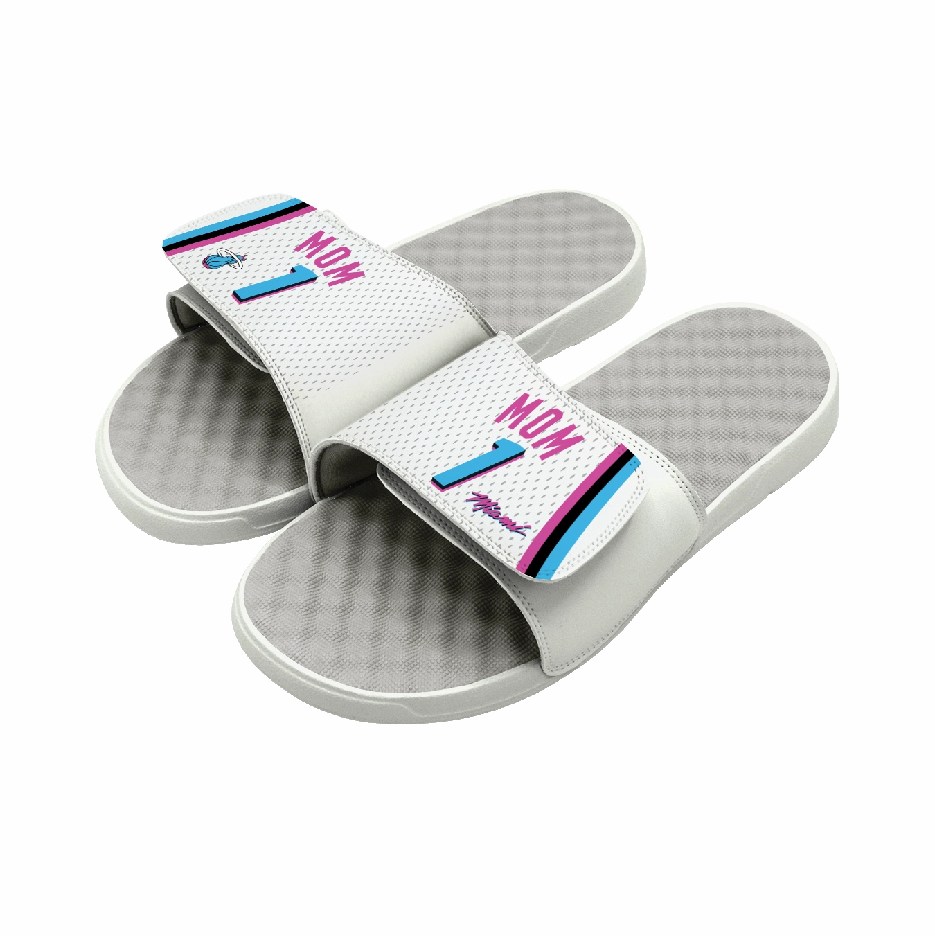 Islide Miami HEAT Original Vice #1 Mom Jersey Sandals
