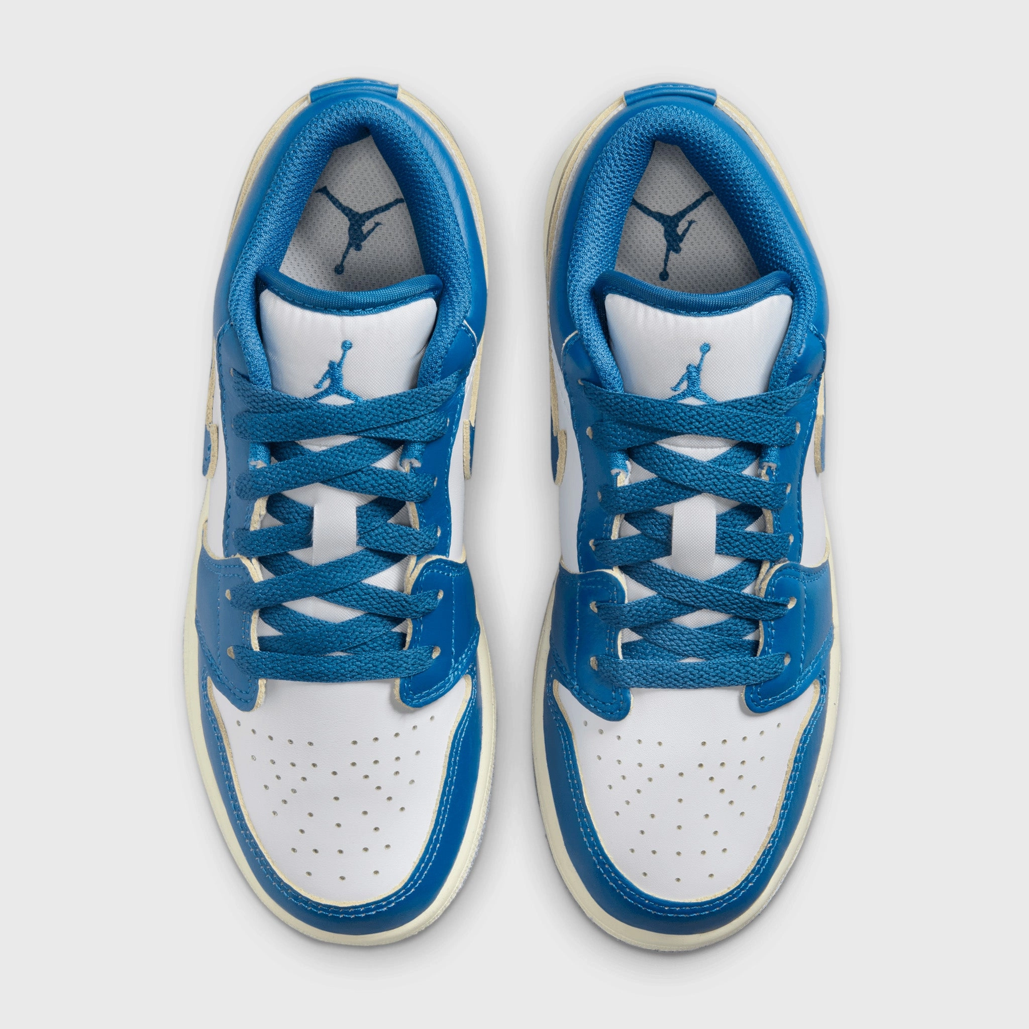 Jordan 1 Low GS White / Industrial Blue - Blue Grey