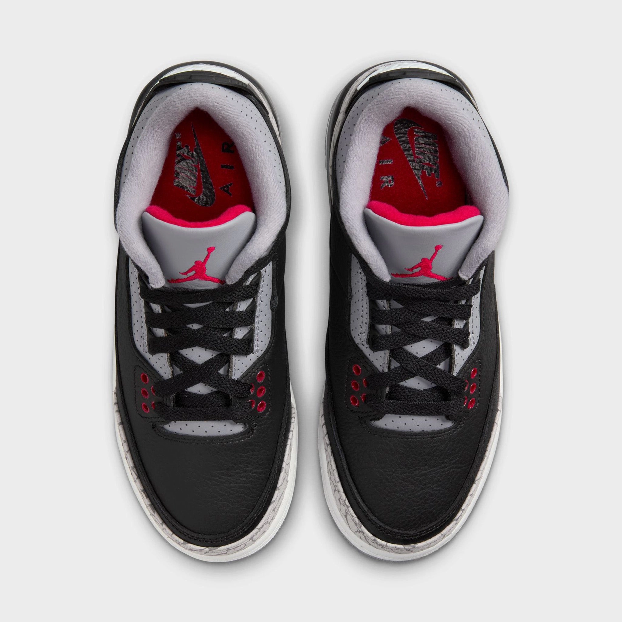 Jordan 3 Retro GS Black / Fire Red - Cement Grey