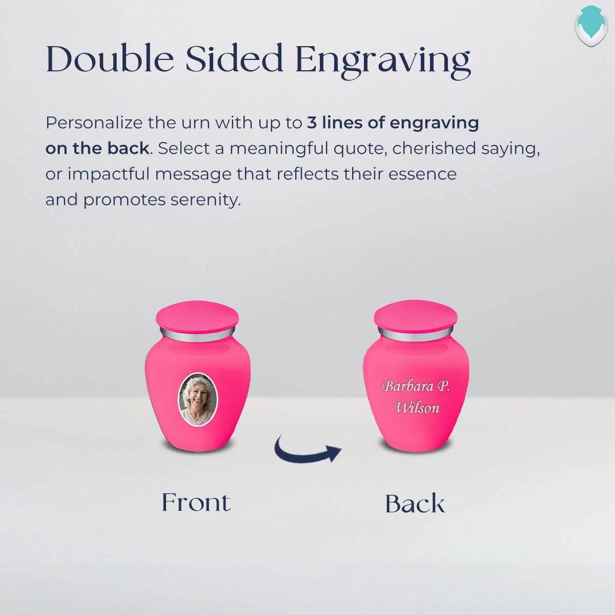 Keepsake Embrace Bright Pink Portrait Cremation Urn