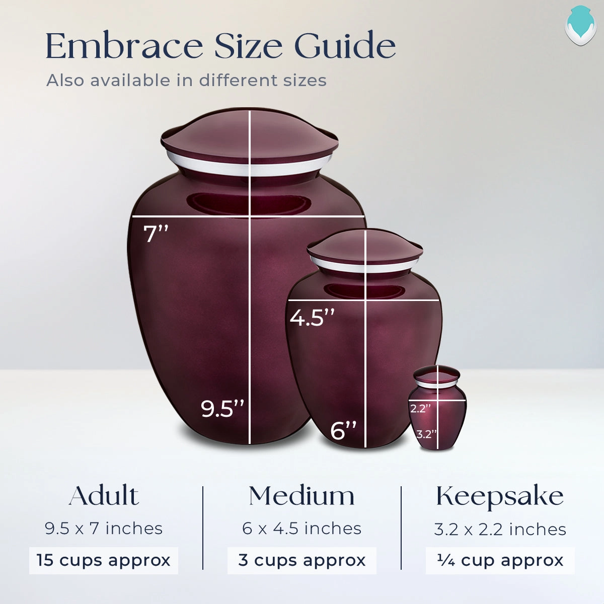 Keepsake Embrace Cherry Purple Portrait Cremation Urn