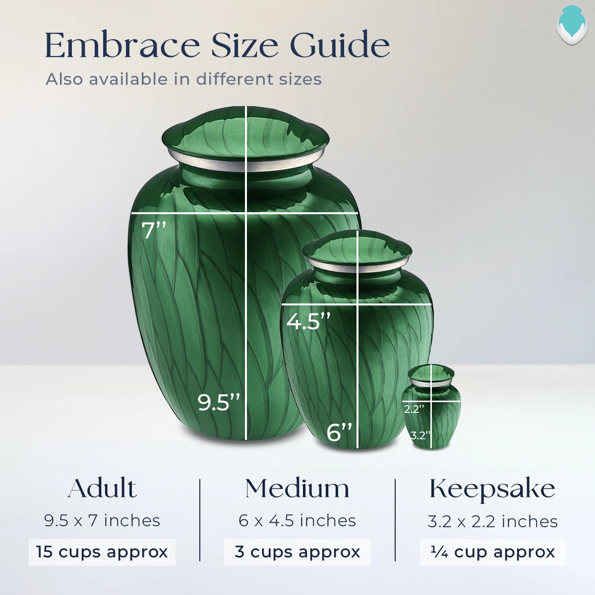 Keepsake Embrace Pearl Green Portrait Cremation Urn