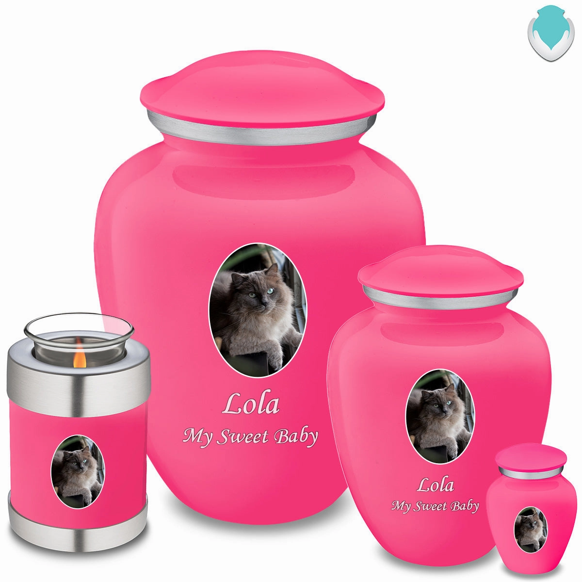 Keepsake Pet Embrace Bright Pink Portrait Cremation Urn