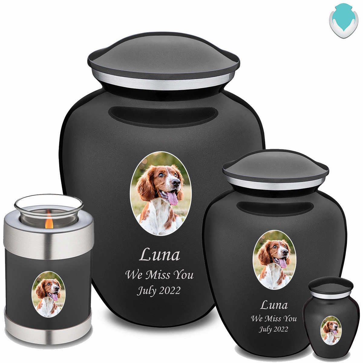Keepsake Pet Embrace Charcoal Portrait Cremation Urn