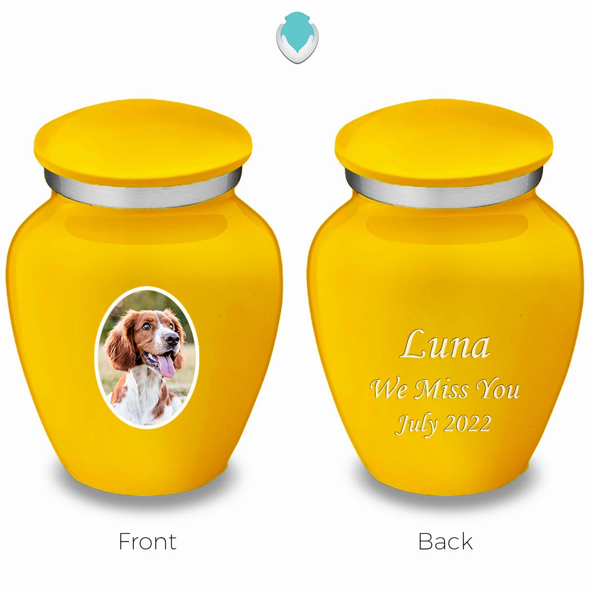 Keepsake Pet Embrace Yellow Portrait Cremation Urn