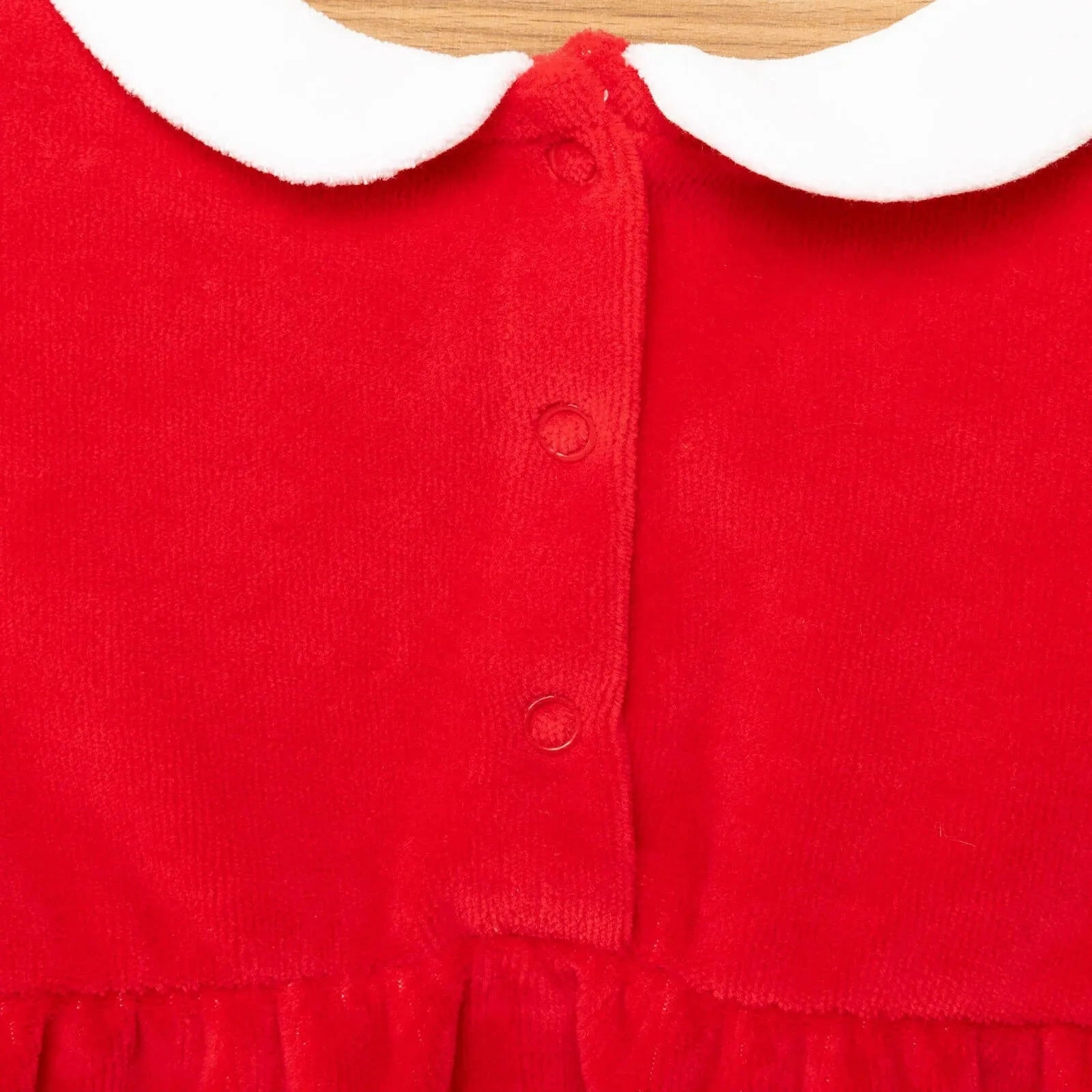 Ma Douce Newborn Velvet Dress - Red