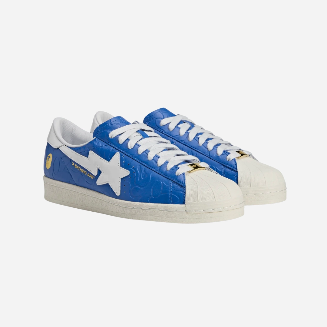 mens adidas superstar x bape (bape blue/white)