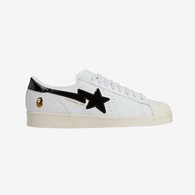 mens adidas x bape superstar (white/black/gold)