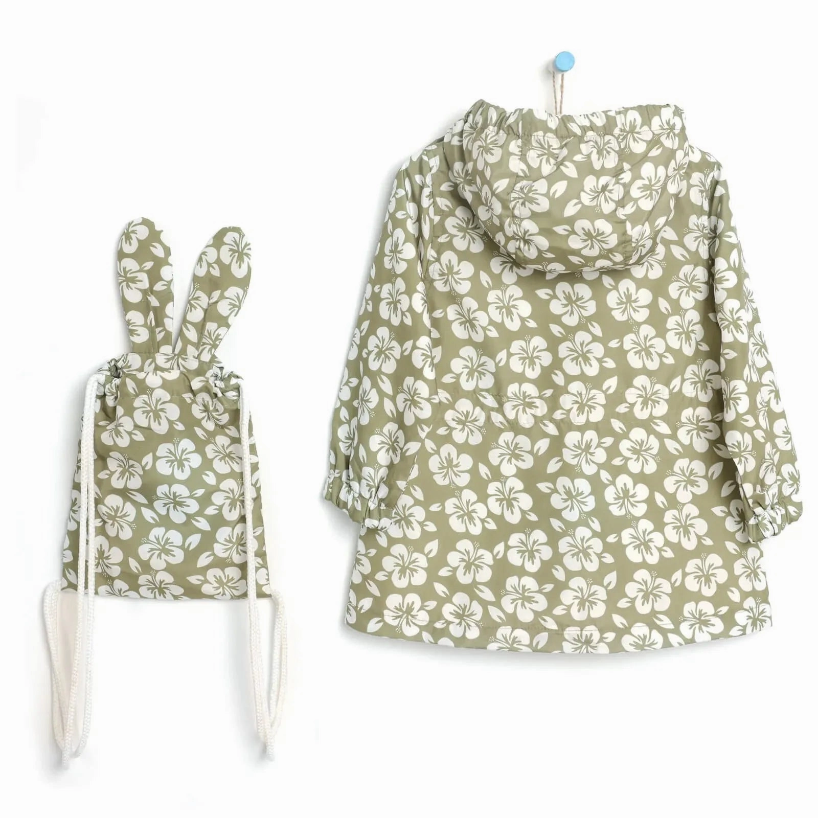 Midimod Basic Baby Girl Hooded Backpack - Khaki