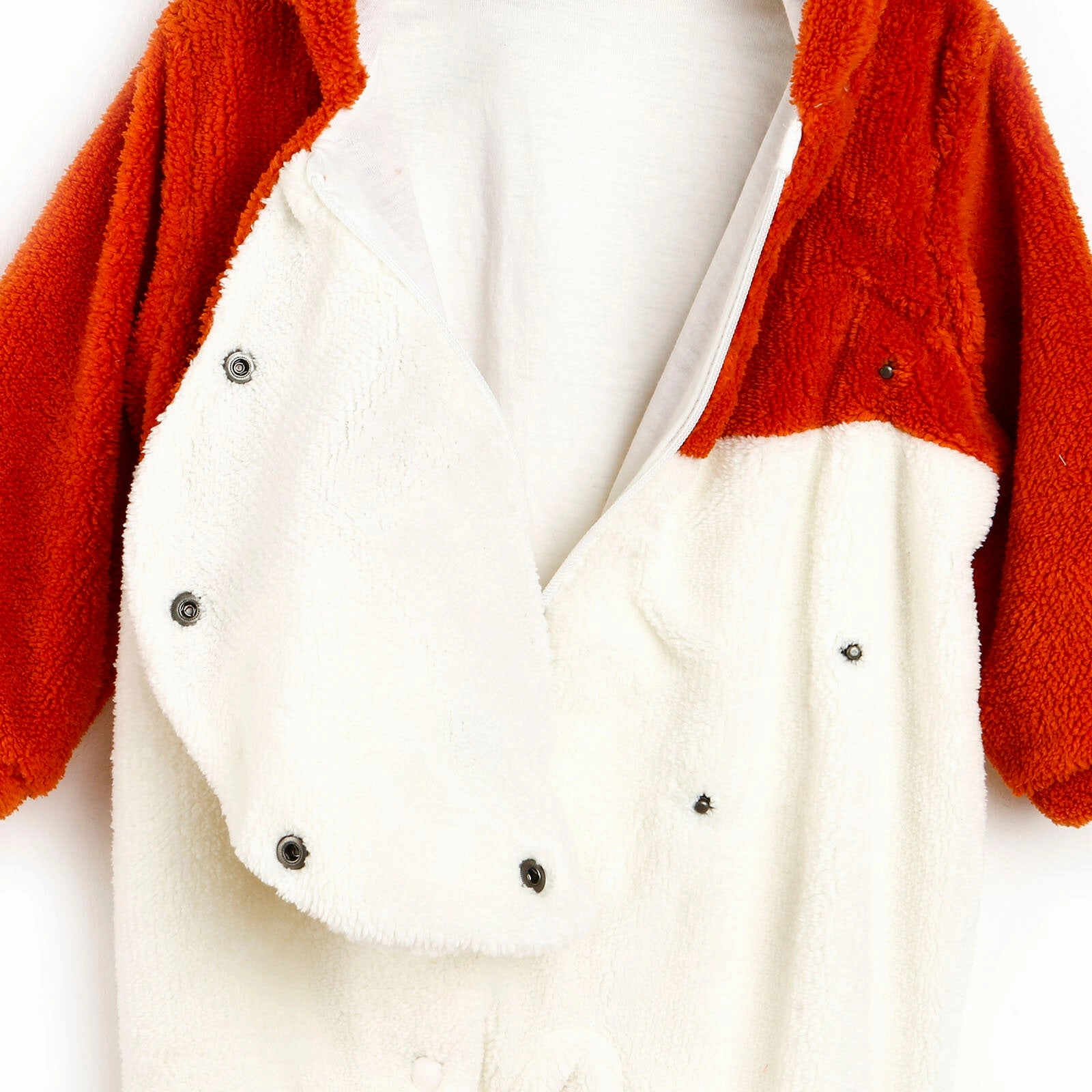 Midimod Newborn Fox Welsoft Footed Jumpsuit - Orange