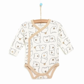 Motherlove Newborn Organic Sleeve Bodysuit - Beige