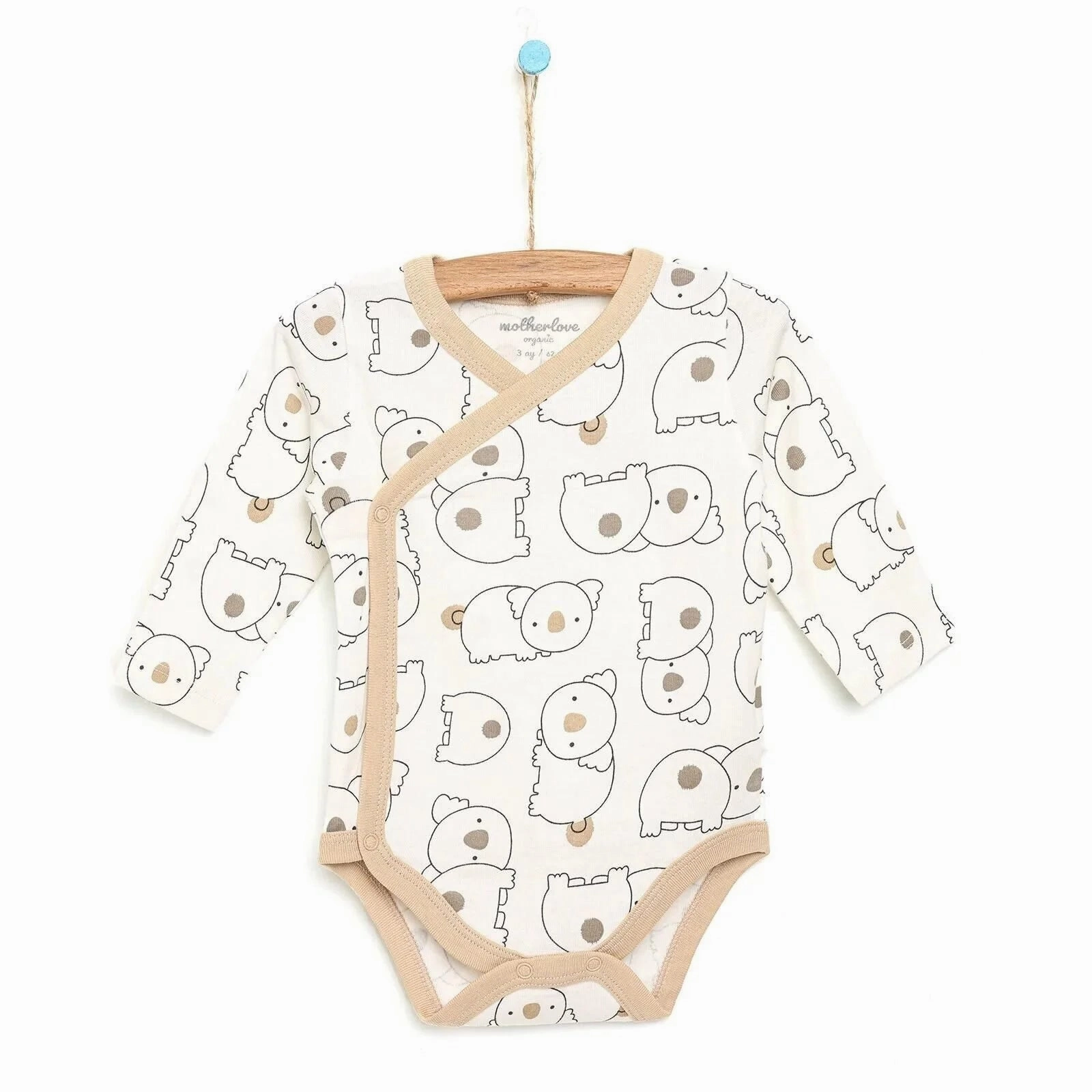 Motherlove Newborn Organic Sleeve Bodysuit - Beige