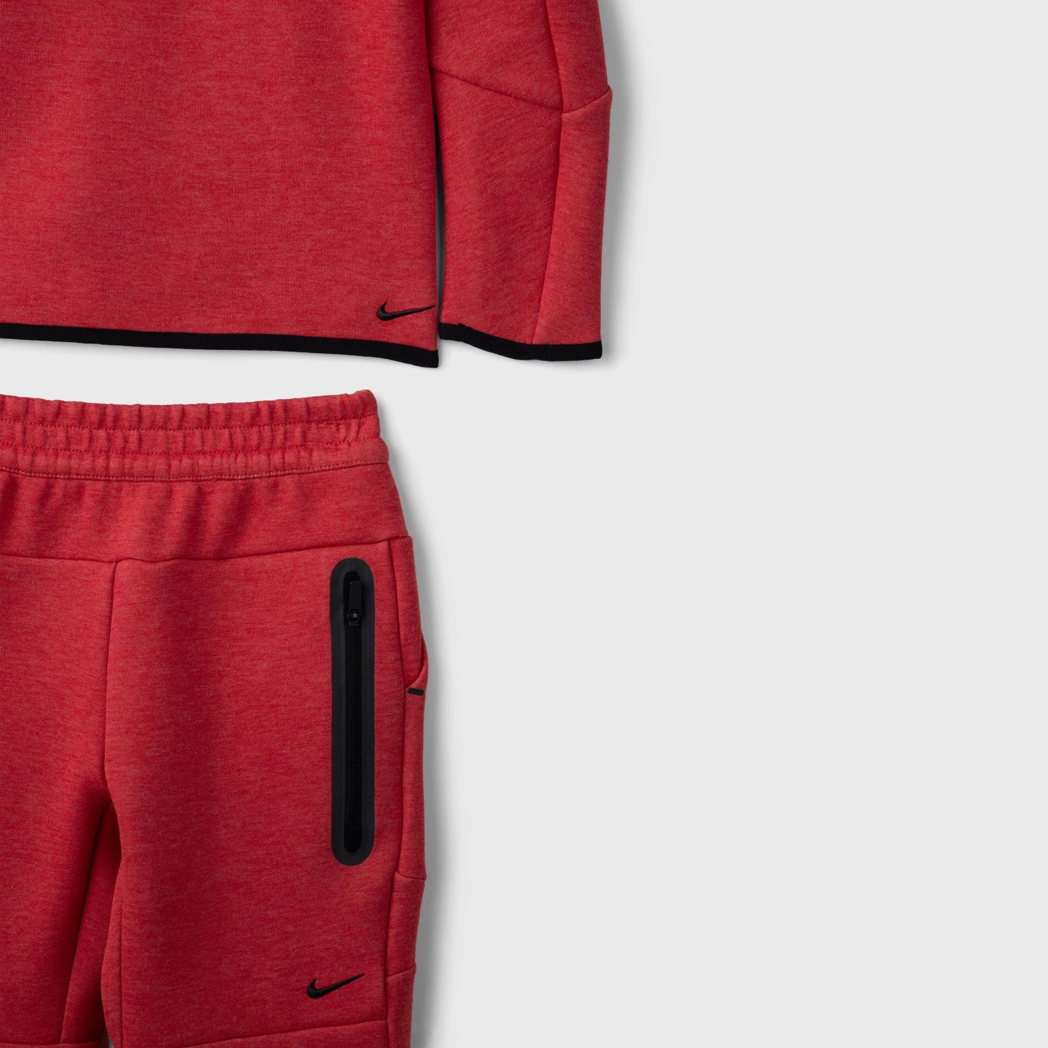 Nike Sportswear Child Boys' Tech Fleece Full Zip Hoodie Set Light University Red / Heather
