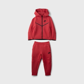 Nike Sportswear Child Boys' Tech Fleece Full Zip Hoodie Set Light University Red / Heather