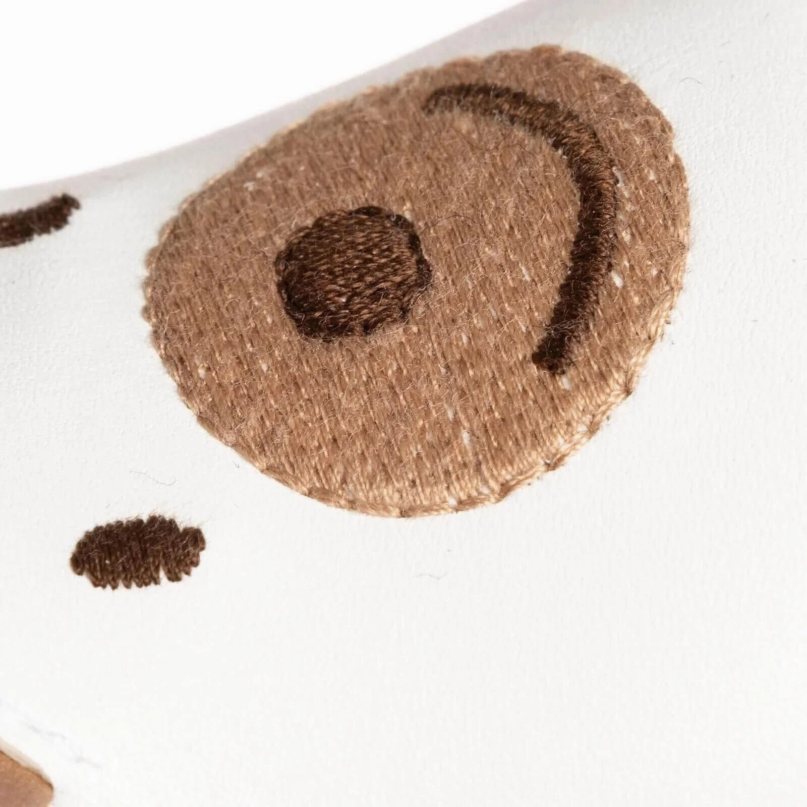 Papulin Unisex Bear Patterned Booties - White