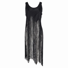 Proenza Schouler Fringed Basketweave Top in Black Canvas