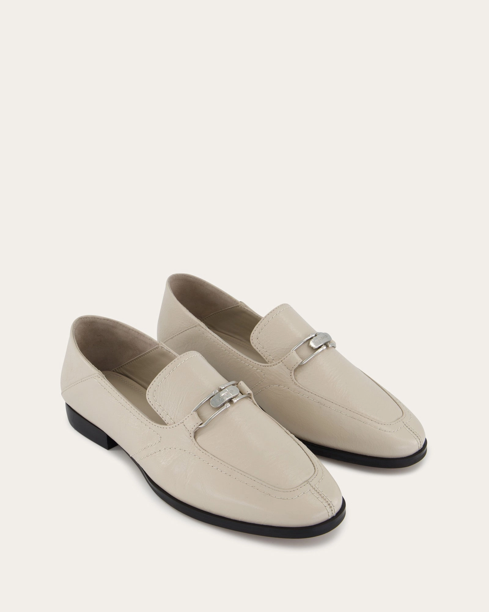 RILEY LOAFERS BONE CRINKLE LEATHER
